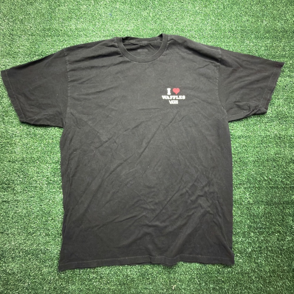 Vans Mens Wake & Bake Off The Waffle Graphic T-Shirt Black XL - Picture 7 of 8